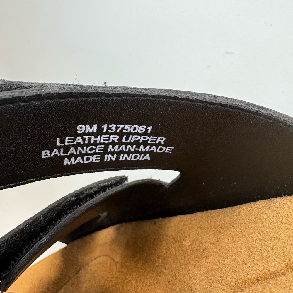 ARRAY Boardwalk Womens 9.5M Black Leather Slide Sandals Adjustable Memory Foam - Picture 9 of 9